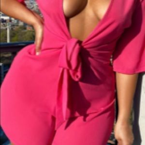 LPlus Fuchsia Tie Waist Playsuit